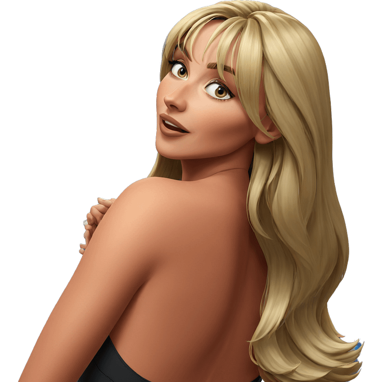 blonde girl looking back emoji