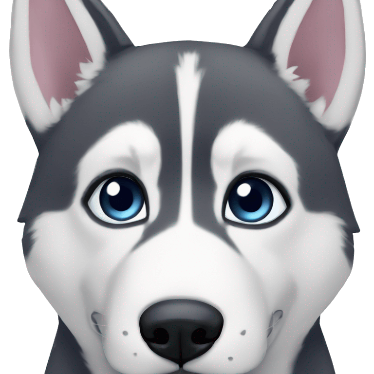 Husky tapandose los ojos con las patas emoji