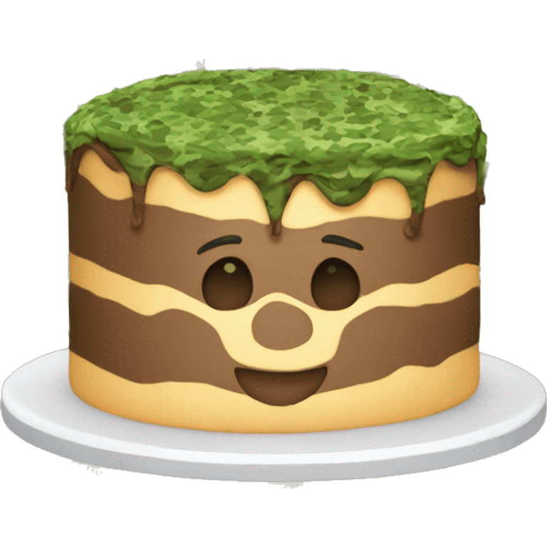 Camouflage birthday cake emoji