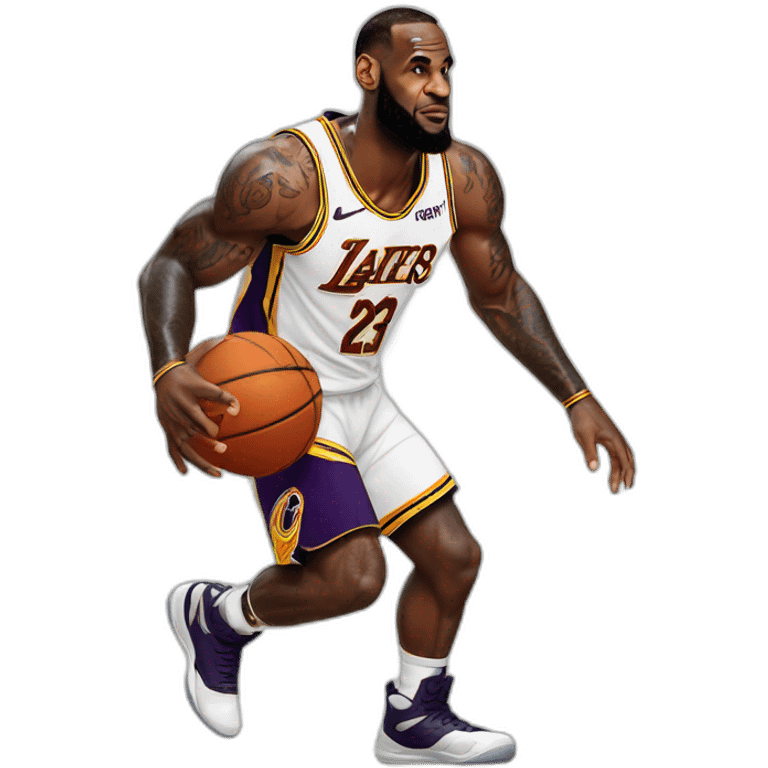 Lebron james playing basketball emoji