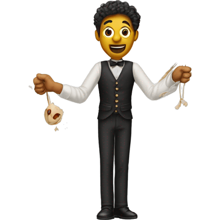 Puppeteer man with puppet strings emoji