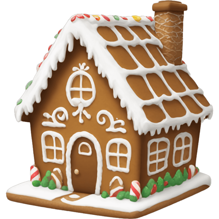 White and brown gingerbread house  emoji