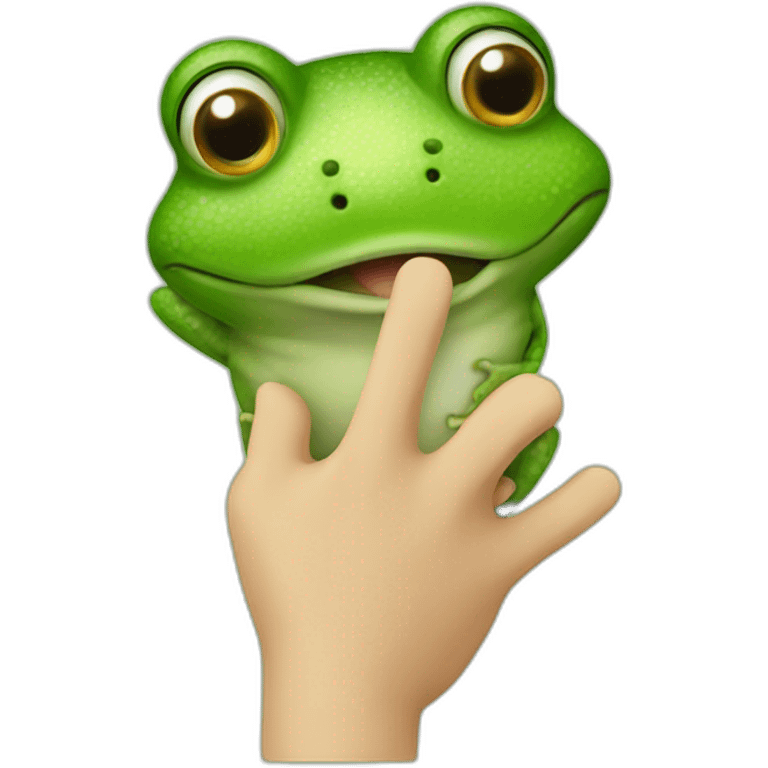 Frog with question finger emoji