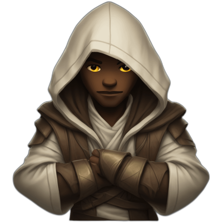 hooded jedi folding arms in world of warcraft emoji