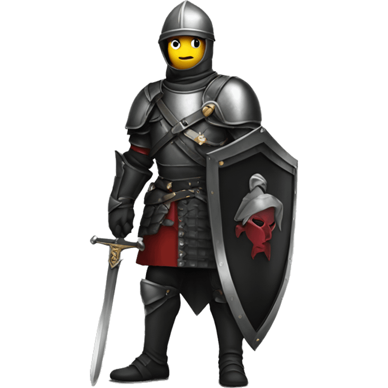 Un chevalier avec une armure noir badass  emoji