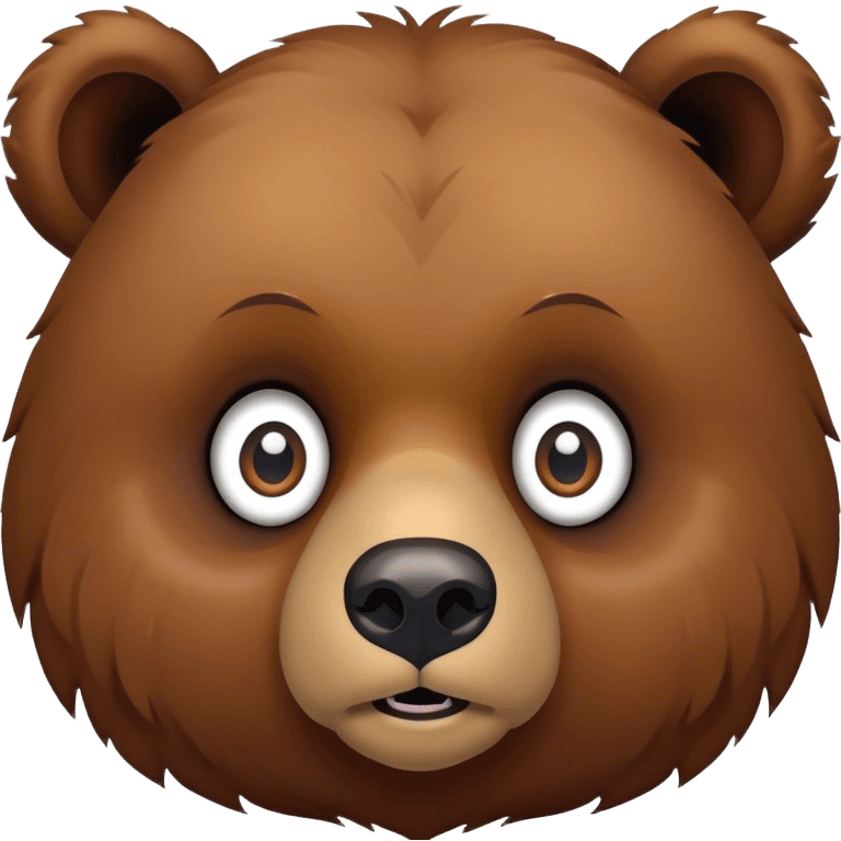 Realistic cute big eye grizzly bear emoji