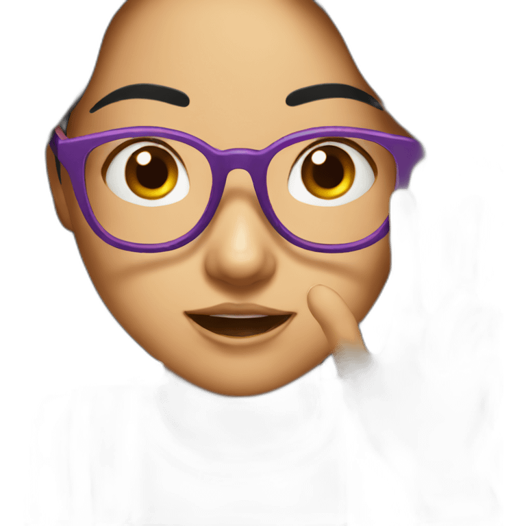 asian girl surprised glasses emoji