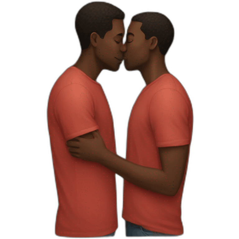 black men kissing emoji