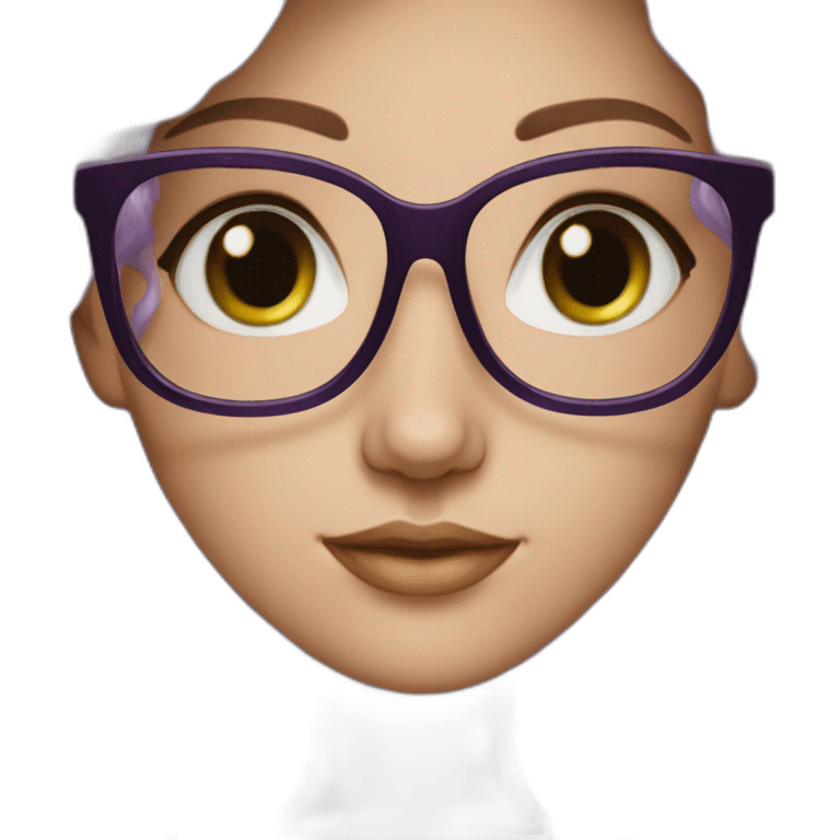 white-girl-purple-wavy-hair-green-eyes-square-glasses emoji