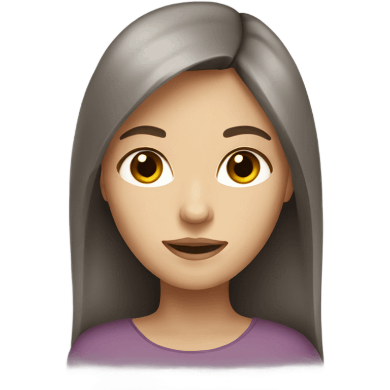 A female with gray eyes and brown hair emoji