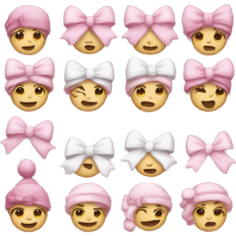 Pink Christmas with pink and white bows  emoji