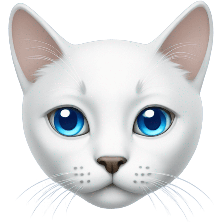 White cat with blue eyes emoji