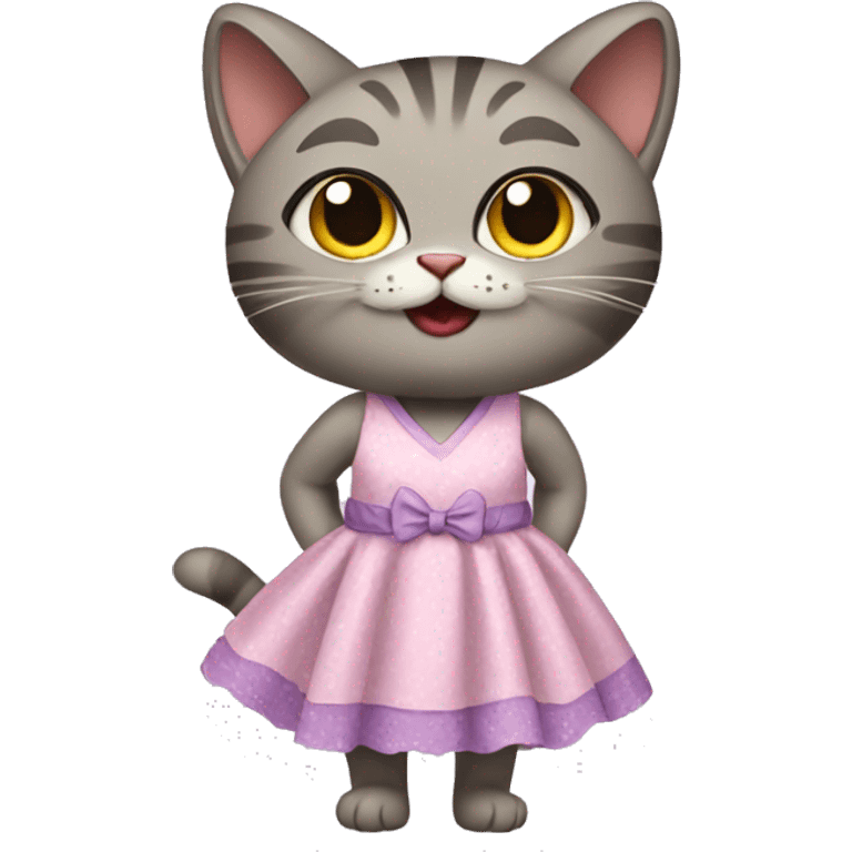 a cat wearing a dress emoji