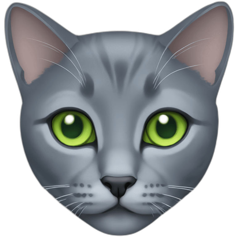 Russian blue cat with green eyes emoji