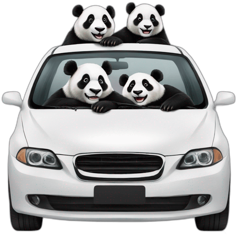 pandas on cherie tigo's car emoji