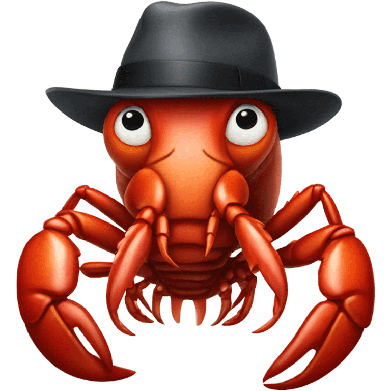 Lobster wearing detective hat emoji