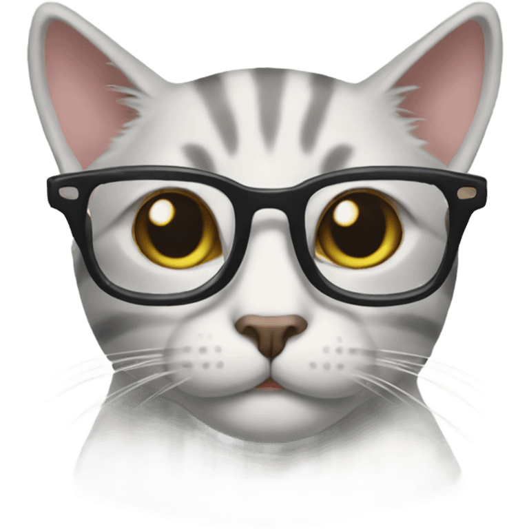 cat with reading glasses  emoji