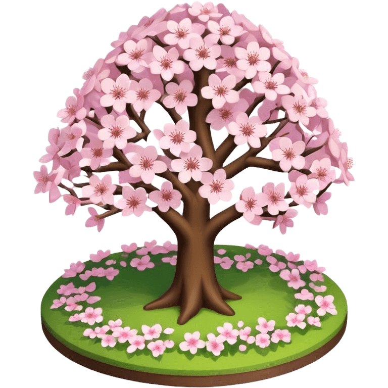 Spring cherry blossom tree isometric  emoji