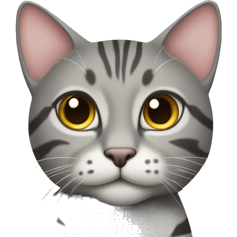 gray tabby cat with long tail  emoji