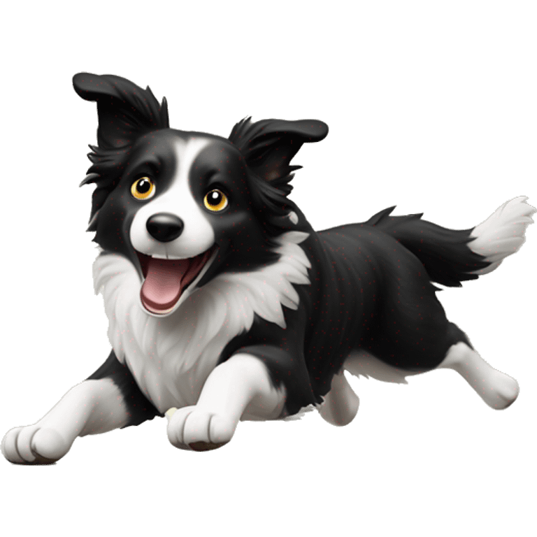 Border collie jumping over anvil emoji