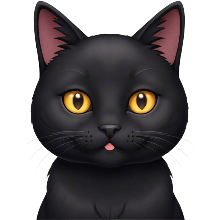 Cute cat black emoji