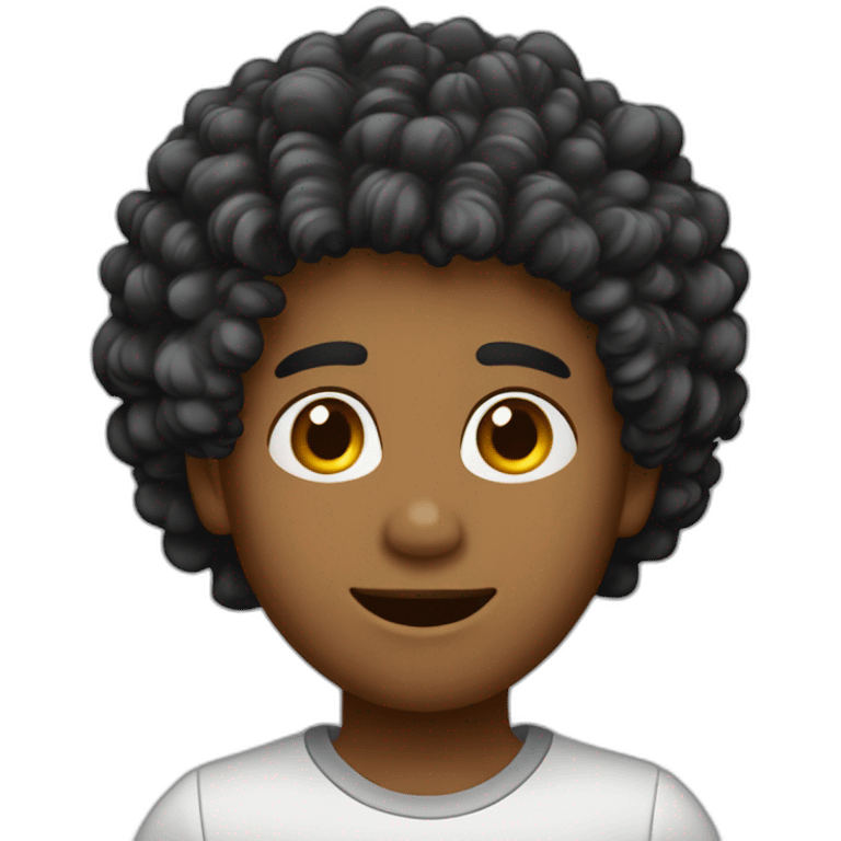 Garçon cheveux noir bouclé emoji