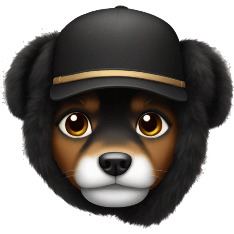 black Fur aviador hat emoji