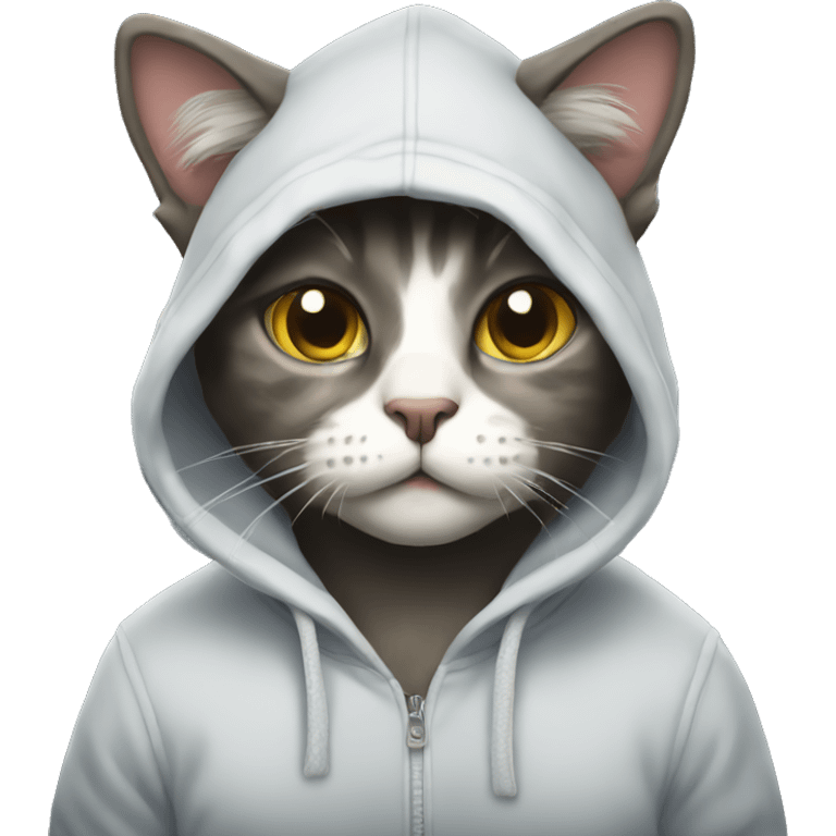 cat wearing a hoodie emoji