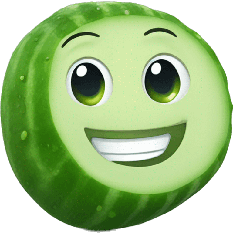 Cucumber smiling emoji