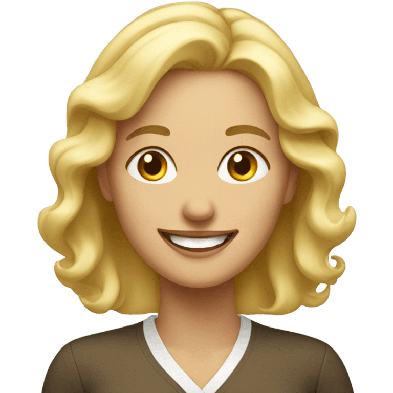 happy blonde woman portrait emoji