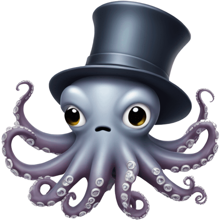 Octopus silver tentacles and hat emoji