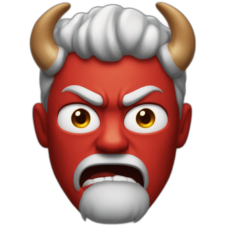 guy with horns shorts very angry and red skin emoji