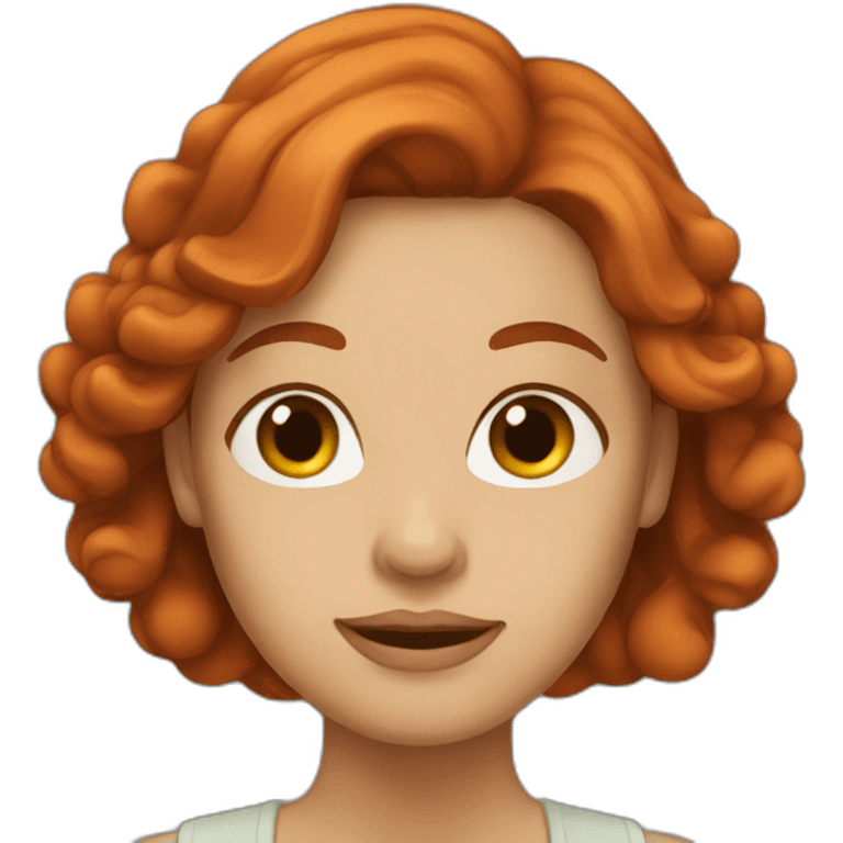 a woman with long auburn hair emoji