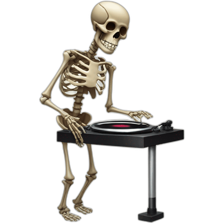 skeleton on turntables emoji