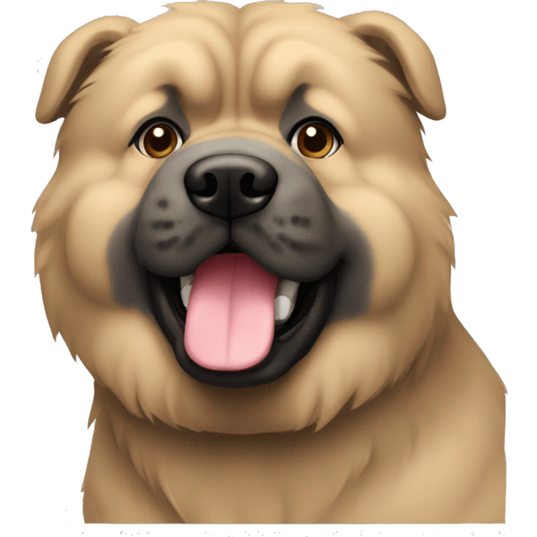 Beige grey chow-chow black muzzle emoji