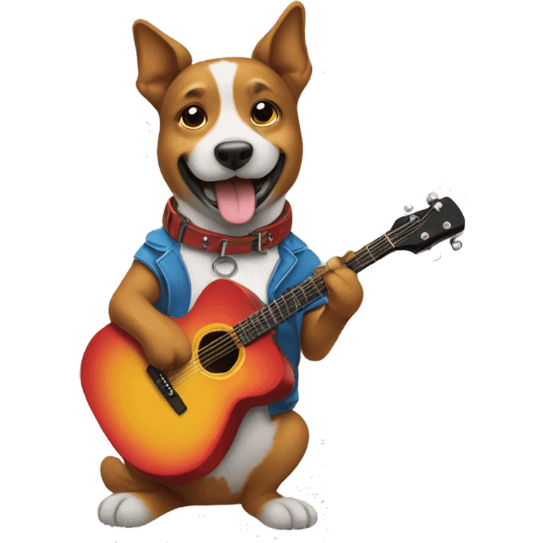 dog playing guitar emoji