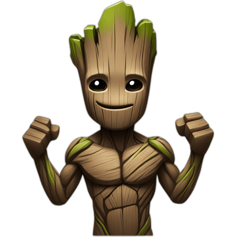 Groot de couleur noir à la musculation emoji