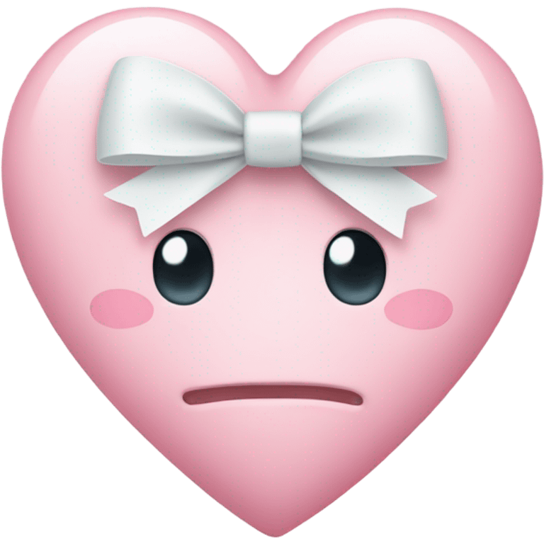 Pastel pink heart with white bow emoji