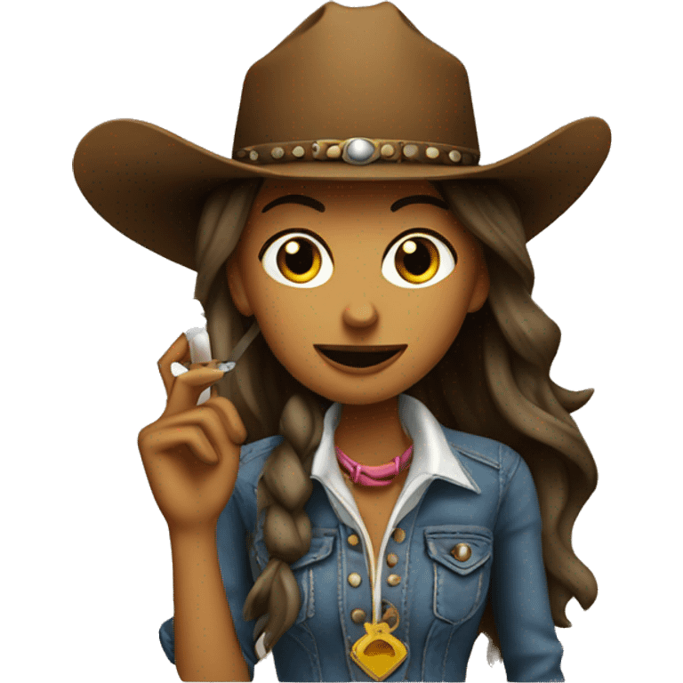 Cowgirl smoking  emoji