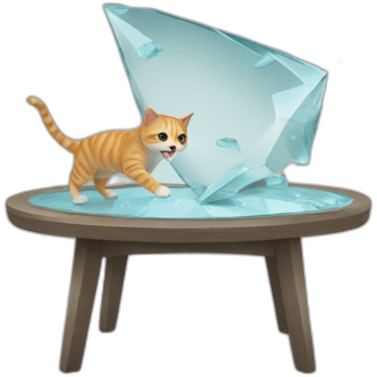 cat breaking glass table emoji