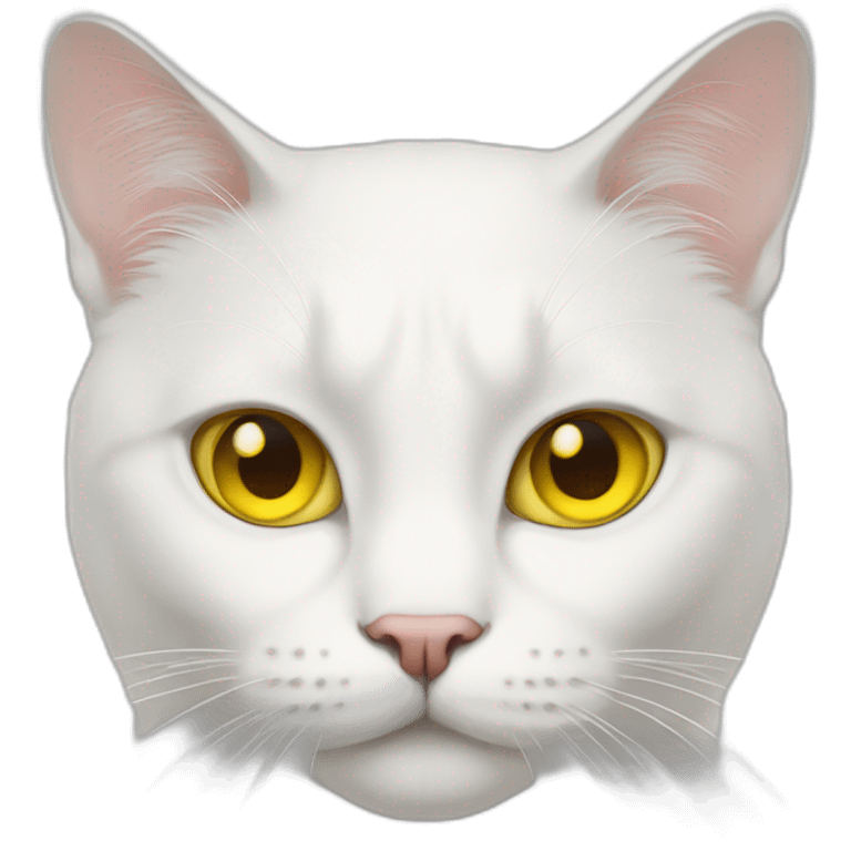 white cat with yellow eyes emoji