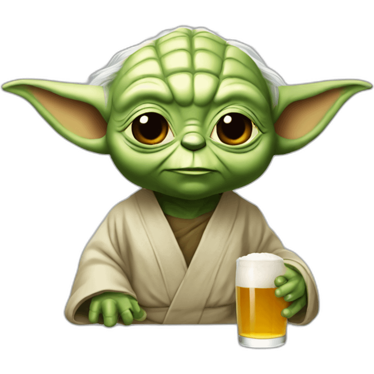 Yoda qui boit de la bière emoji