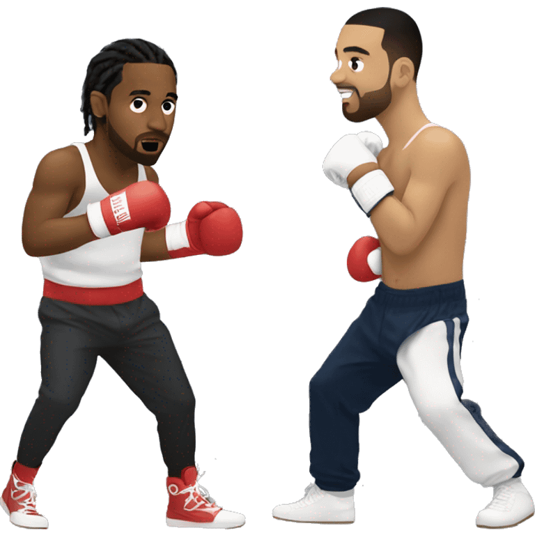 Kendrick Lamar boxing with drake emoji