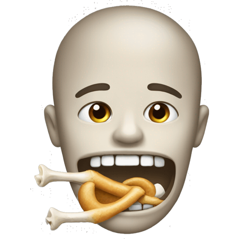 Draw an emoji with a bone in your mouth emoji