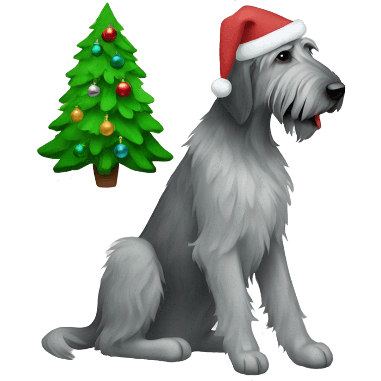  Irish wolfhound and christmas tree emoji