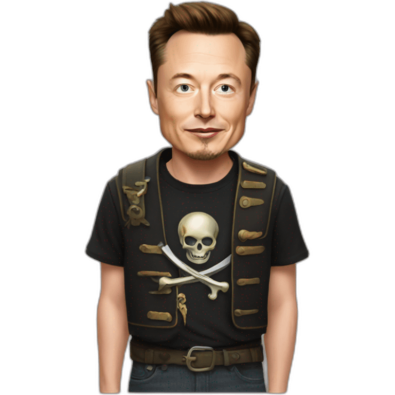 Elon musk with pirates tshirt  emoji