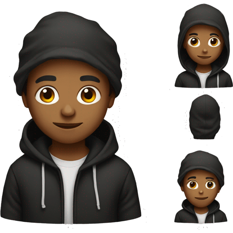 Brown boy with black Hoodie  emoji