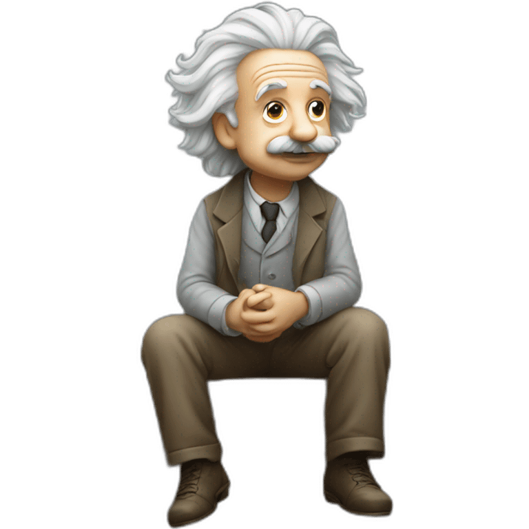 albert einstein sitting on a ledge emoji