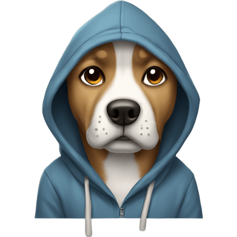 Chill dog wearing hoodie emoji