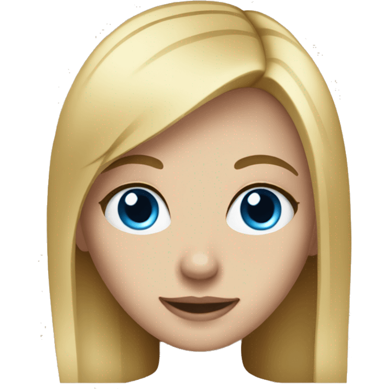 blonde girl with blue eyes and straight hair emoji